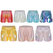 Kinder Mädchen Unterseite Cheerleading Shorts Metallisch Tanzbekleidung Stage