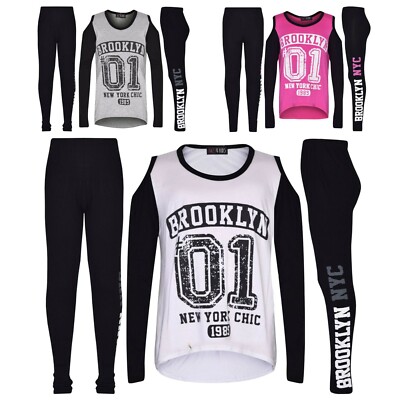 Kids Girls Top Brooklyn #01 Print Trendy Top Fashion Legging Outfit Clothing Set