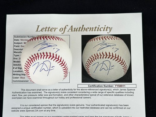 DUAL SIGNED ROOKIE SHOHEI OHTANI / MIKE TROUT Signed OML Baseball JSA COA