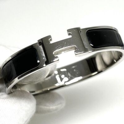 【ギフトに/Noir Mat /Silver】HERMES ブレスレット Clic HH Clic HH bracelet | Hermès USA