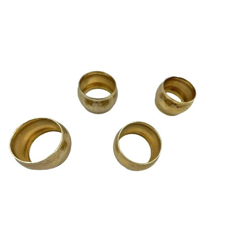 Juego de 4 anillos de servilleta de latón de colección de 4 metales martillos pesados vacaciones diarias - Imagen 5 de 7