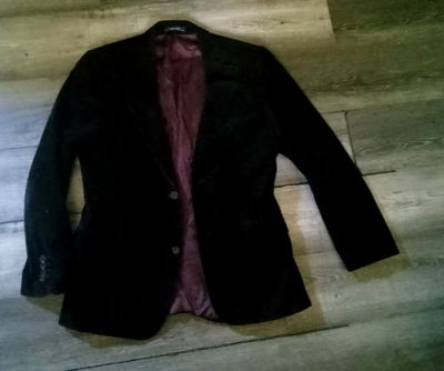 Zara Man Black Corduroy Blazer Jacket Size 38 Men's Suit