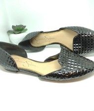 Jessica Simpson Renonna Black Waffle Embossed Flat Size 5 M