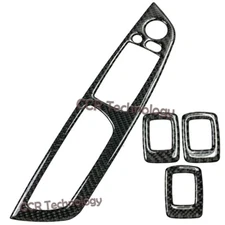 Real Carbon Fiber Interior Door Window Switch Trim Cover Fits 07-13 E70 X5 X5M