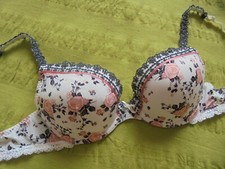 ETAM soutien gorge rembourré rose dentelle noire blanc cassé crème 95 B neuf