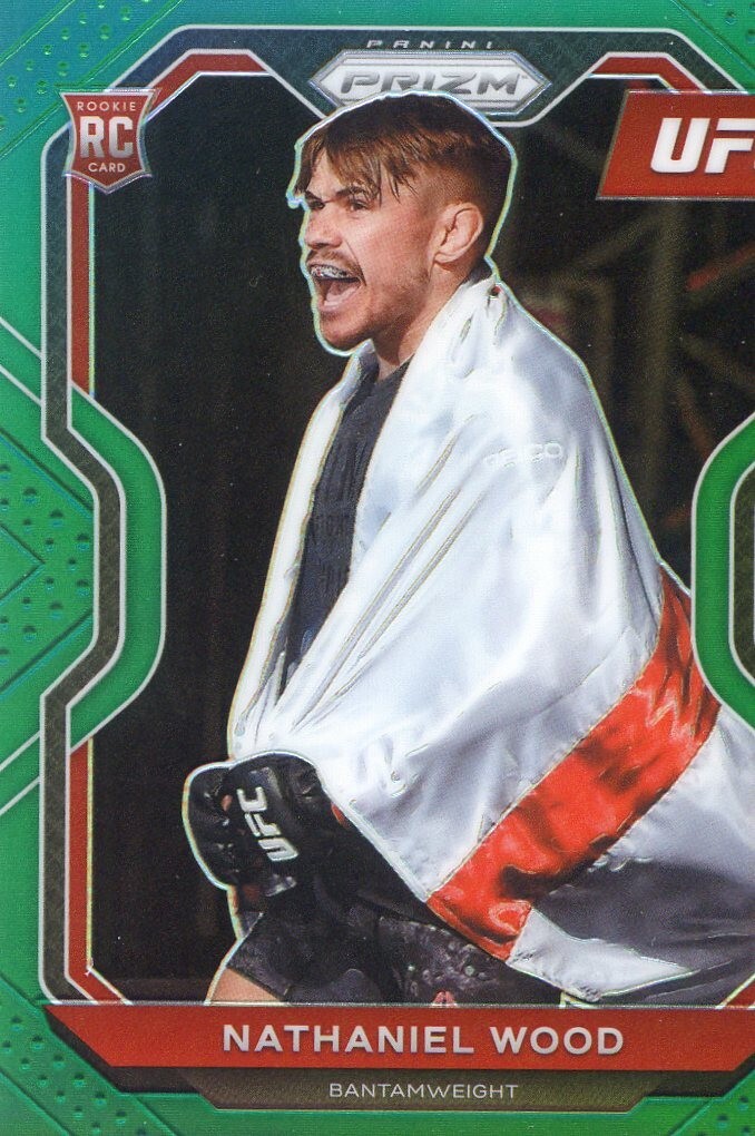 2021 PANINI PRIZM UFC GREEN RETIAL PARALLEL #39 ROOKIE RC NATHANIEL WOOD