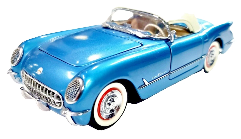 Chevrolet Corvette 1955 vintage azul escala 1/24, diecast por Franklin como nuevo. Foto 4 de 4