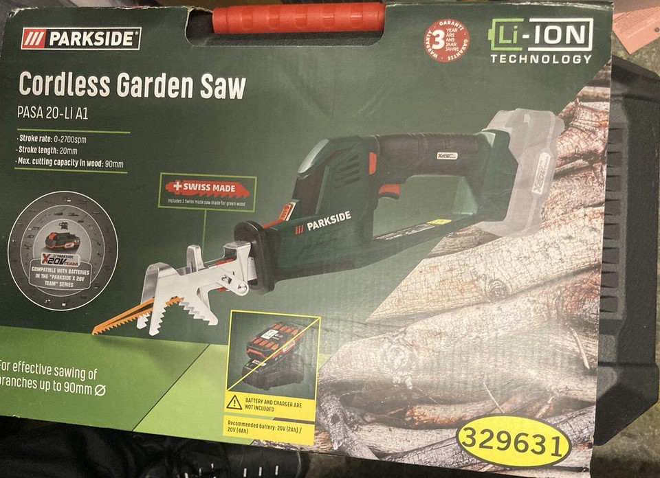 PARKSIDE Scie Sabre Sans Fil PASA 20-Li – Vitesse Variable 0-2700 Tr/min, Ergonomique Softgrip, Coupe Bois Métal Plastique