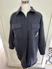 Kangol X H&M Oversized Unisex Gray Shacket Shirt Jacket Coat Size XS