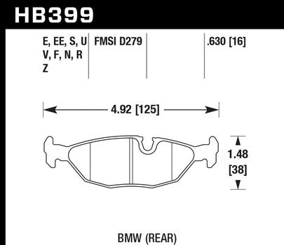 Hawk Motorsports Performance DTC-60 Compound Rear Brake Pads for 1991 BMW 318i - Picture 4 of 4