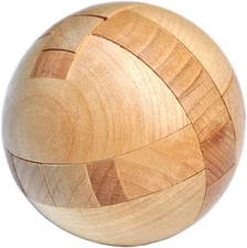 Wooden Puzzle Magic Ball Brain Teasers Toy Intelligence Game Sphere Puzzles 