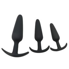 3 Piece Silicone Anal Training Starter Kits Beginner Anal Trainer Butt Plug Set