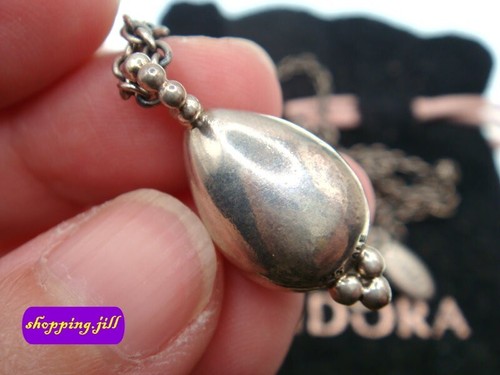 Pandora Grey Moonstone Teardrop 925 ALE Silver 70cm Necklace 390172MSG-70 (#353) - Picture 4 of 13