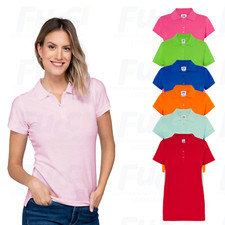 POLO DONNA A MANICA CORTA CON COLLETTO 100% COTONE PIQUET JHK POPL200