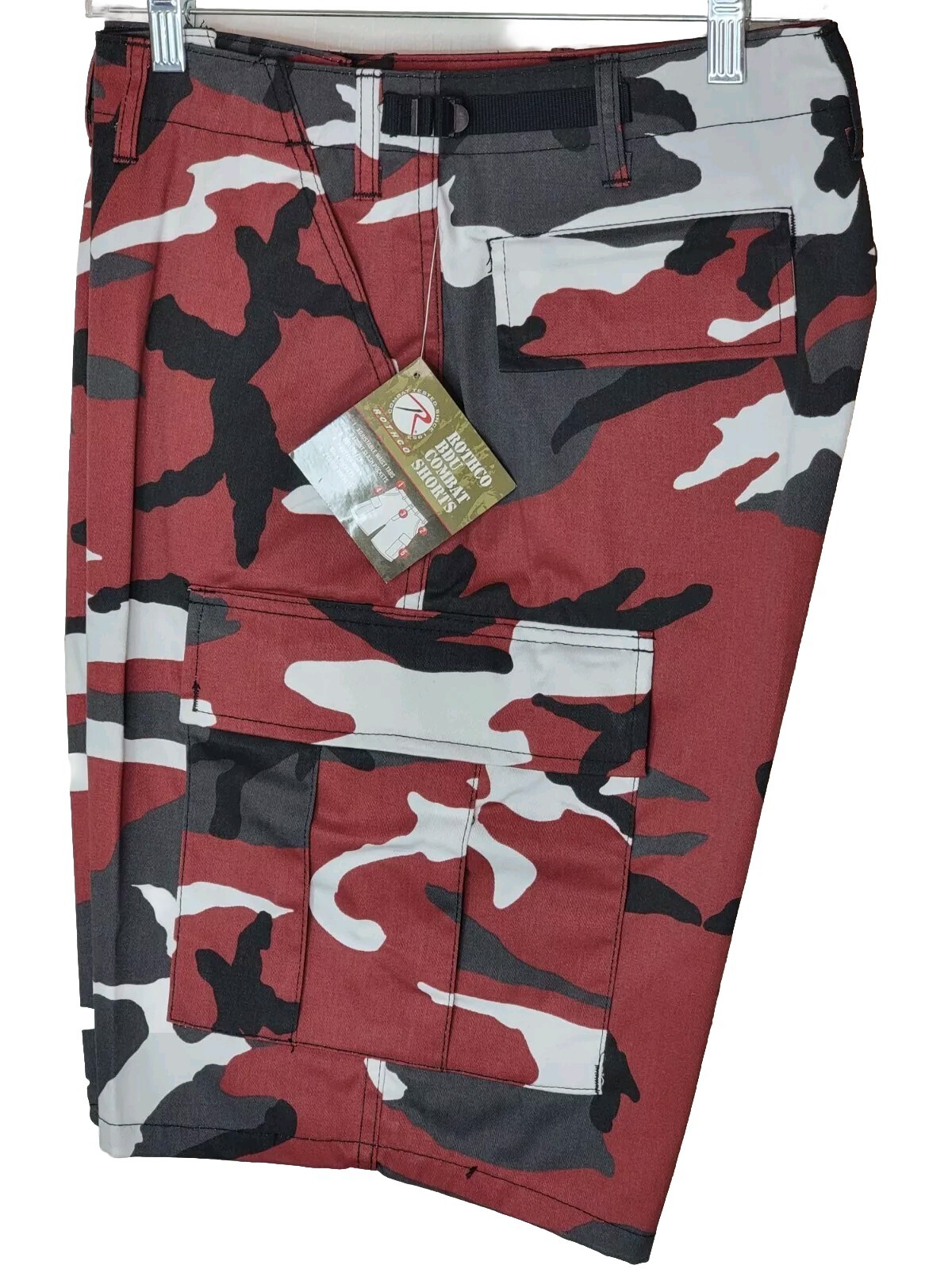 Rothco Combat Cargo Shorts Men's Medium Military Red Black Camo