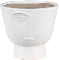 Clayre & Eef 6CE1570L Dekoration Blumentopf Ø 17X15 Cm Weiß
