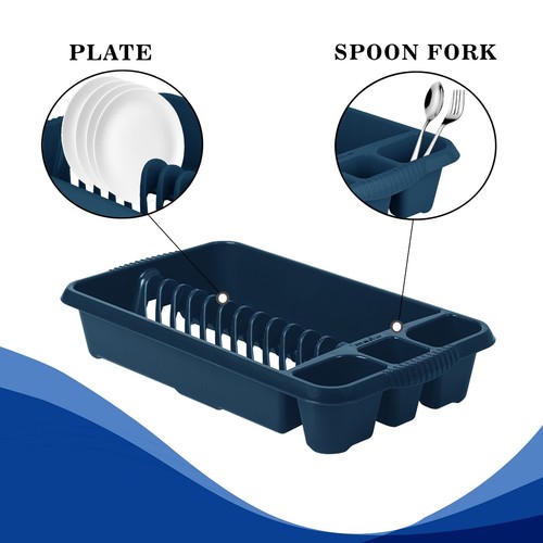 Plastic Dish Drainer Kitchen Sink Utensil Organiser Cup Plates Rack Holder - UK - Picture 8 of 31