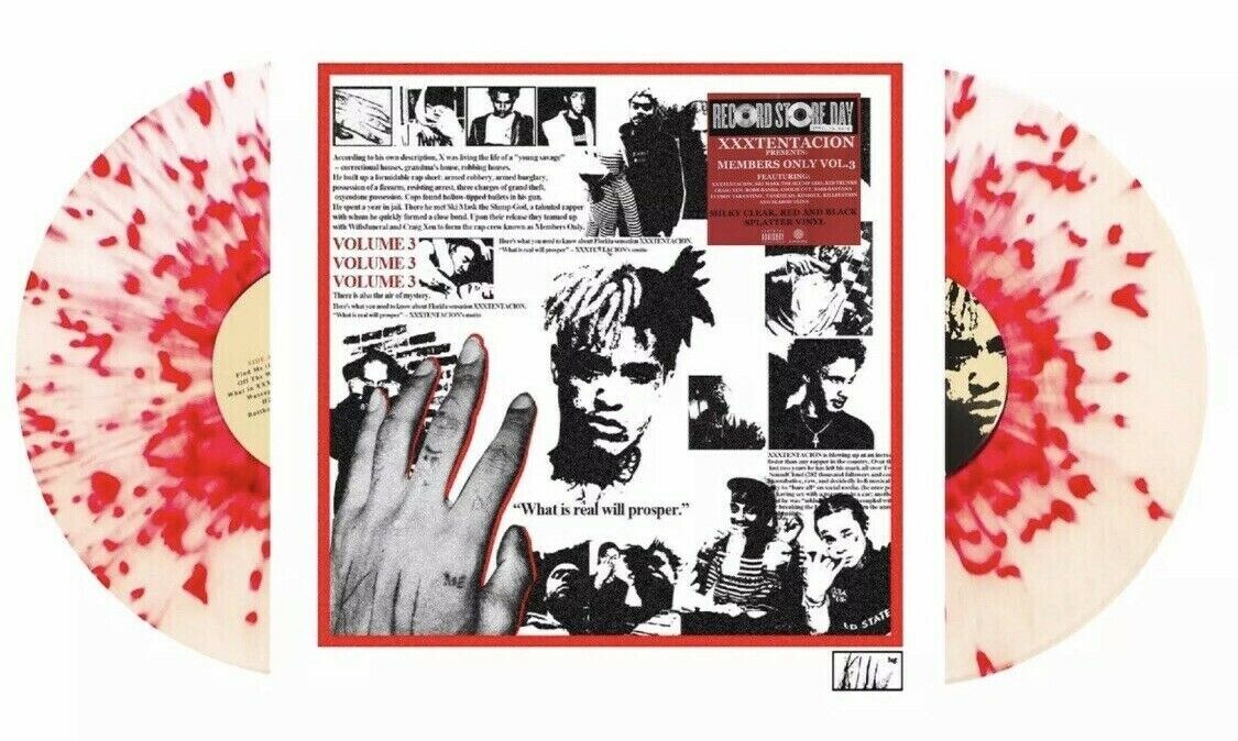 Xxxtentacion Members Only Vol 3 2-LP Milky Clear Vinyl With Red Splatter  RSD NM