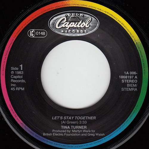 Tina Turner - Let's Stay Together 7" Single Vinyl Schallplatte 58839 - Bild 3 von 4