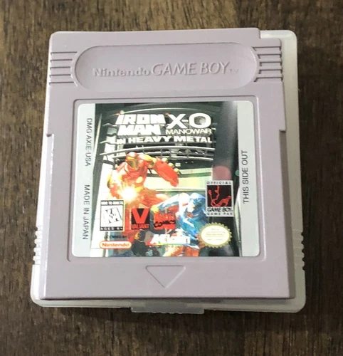 Nintendo Game Boy Iron Man X-O Manowar Heavy Metal Cartridge & Case Tested