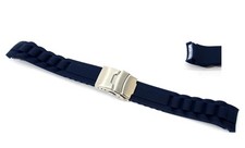 Cinturino gomma orologio deployante blu ansa curva 20mm tipo nautica caucciu