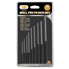 9pc ROLL PIN PUNCH SET safely remove pins without damaging drop forged