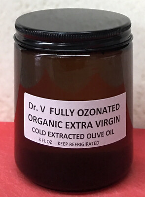 8 FL OZ FULLY OZONATED OLIVE OIL,  ORGANIC, EXTRA VIRGIN, COLD EXTRACTED.