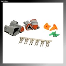2 x Deutsch DT 3-Pin Connector Kit 14-16 AWG Stamped Contacts (Made in USA)