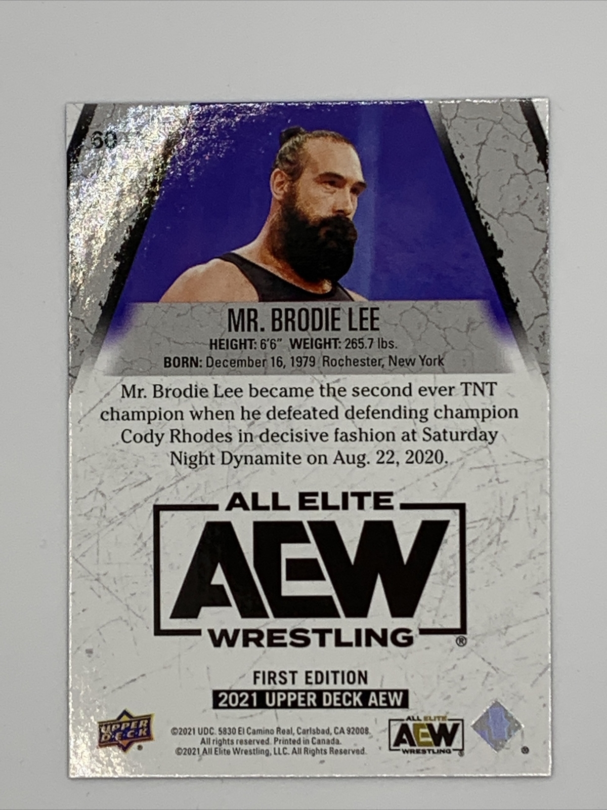 MR BRODIE LEE Tribute Pyro No. 60 AEW 2021 Trading Card All Elite Wrestling  | eBay