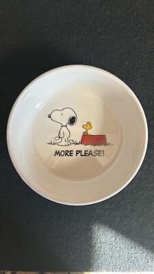 Classic Snoopy Peanuts NOW WHAT,   MORE PLEASE! Pet Bowl