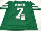KEN O’BRIEN NEW YORK JETS SIGNED CUSTOM STITCHED JERSEY JSA WITNESS COA