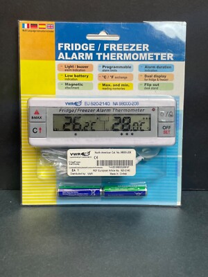 VWR Freezer Alarm Thermometer Digital Dual Display -40C to 70C