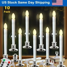 LED Window Candles with Remote Timers Battery Operated Flameless Taper Candles