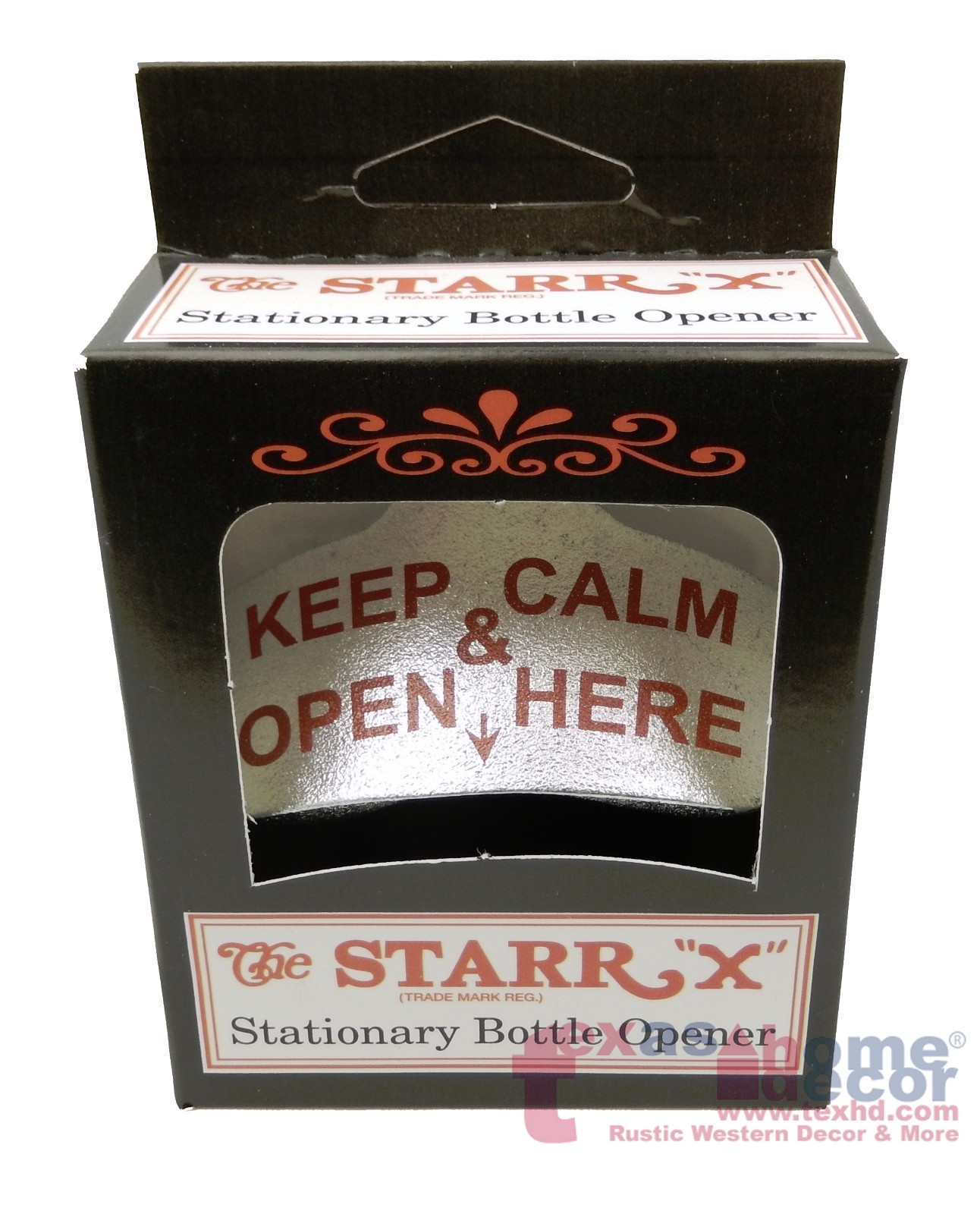 STARR X Wall Mounted Bottle Opener - Zinc Plated "Open Beer Here" Bar Opener | Vintage Style With Mounting Screws