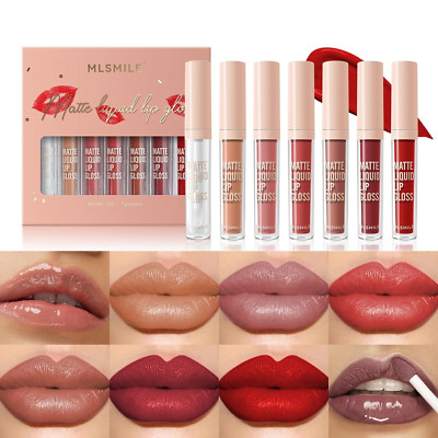 Matte Flüssige Lippenfarbe Set Mit 6 Matten Lip Gloss Und 1 Lip Balm Hochpigment