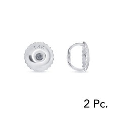 Pair of Solid 14K White Gold Real Stud Earrings Finding Screw Back Replacement