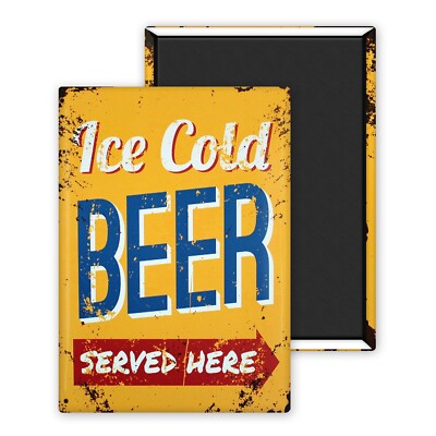 ice cold beer served here - Magnet personalisiert 54x78mm Foto Kühlschrank
