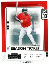 2021 Contenders Base Season Ticket #40 J.D. Martinez - Boston Red Sox