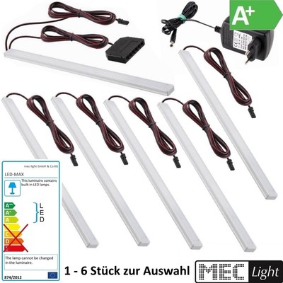 1-6x Led Beleuchtung Aufbau-Leuchte Unterschrank Küche Schrank + Trafo