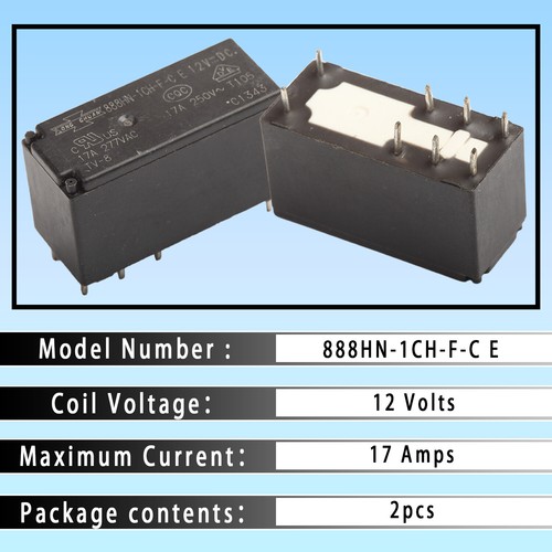 2 piezas relé automotriz 888HN-1CH-F-C 12VDC 8 pines - Imagen 2 de 8