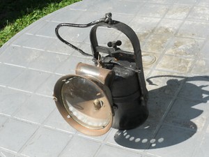 LUX Swedish miners lamp,hard to find with storage box,very good condition-nice!!