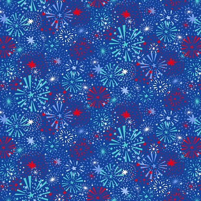 Royal Fireworks Great American Summer Henry Glass by Emma Dumas BTY Quilt Fabric