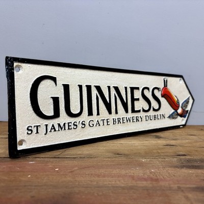Gusseisen Guinness Tukan Schild - Guinness Pfeil Schild - Männerhöhle / Garage Plakette