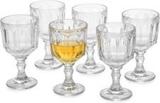 Polyhedron Beverage Goblet 9.0 Oz., Set Of 6 Durable Drinking Glass Cup