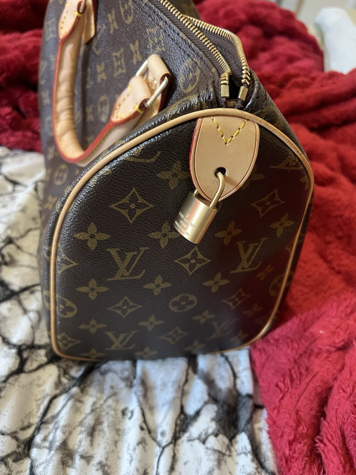 Louis Vuitton Speedy Shoulder Bag 30 Brown Canvas/Leather
