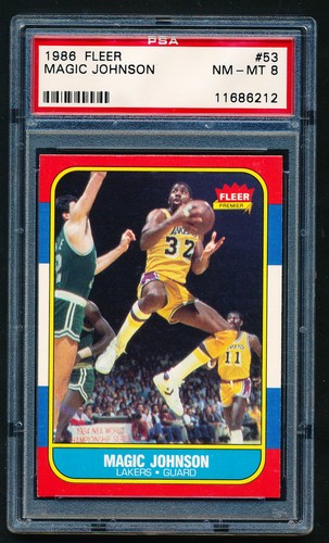 Magic Johnson #53 1986 Fleer card