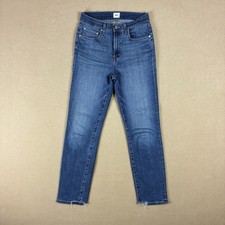 Edwin Women’s High Rise Skinny Jeans 25 Blue Raw Hem Made in USA
