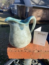 McCARTY POTTERY MERIGOLD MISSISSIPPI BEAUTIFUL JADE PITCHER HANDMADE SIGNED