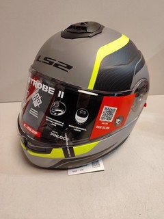 Motorradhelm LS2 Klappelm STROBE II Schwarz Grau Gelb Gr. XXL