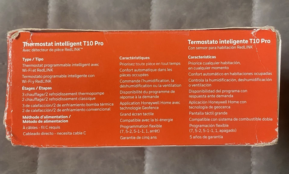 Honeywell T10 Pro Smart Thermostat With Sensor THX321WFS2001W NEW slightly dmgd - Image 4 of 4